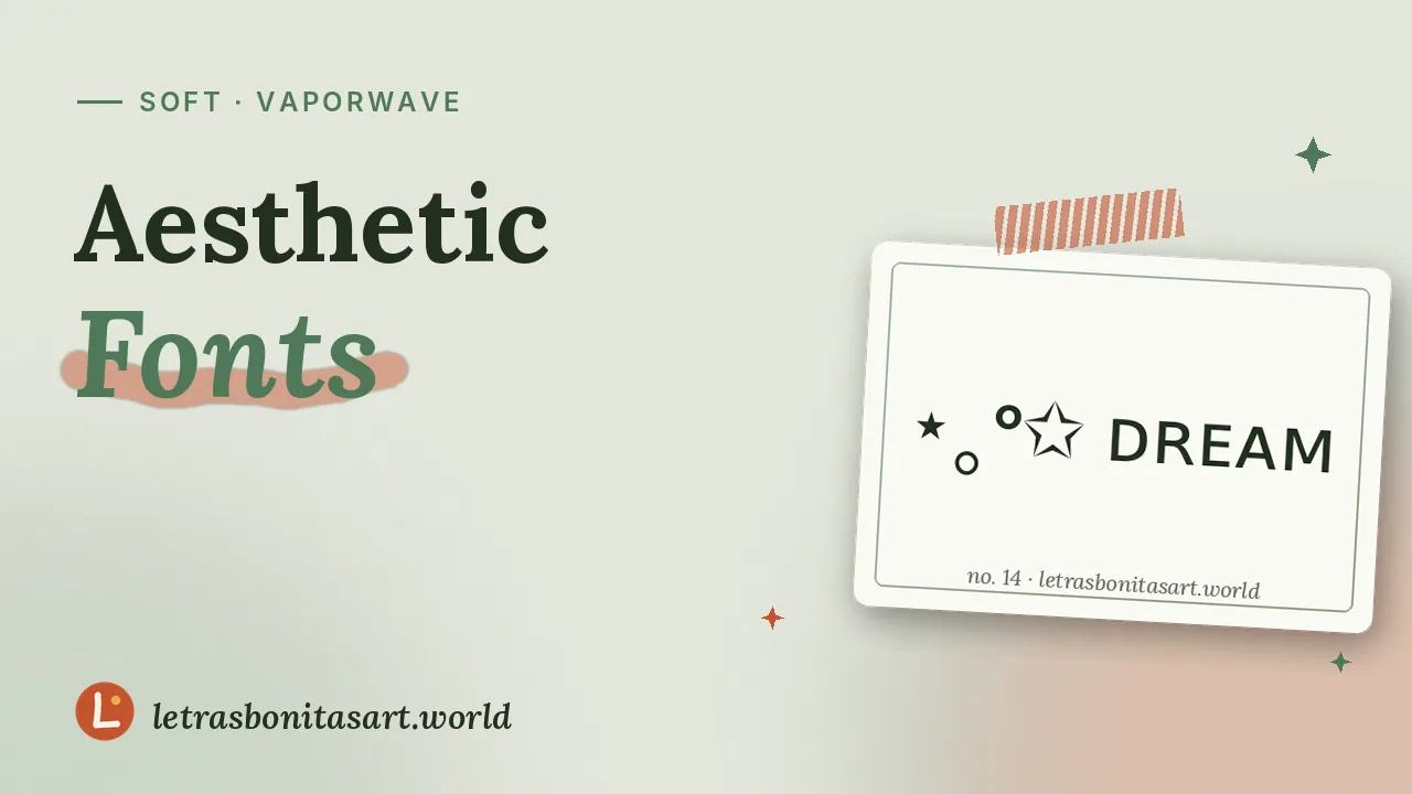 Aesthetic fonts, soft as a moodboard, artwork by letrasbonitasart.world