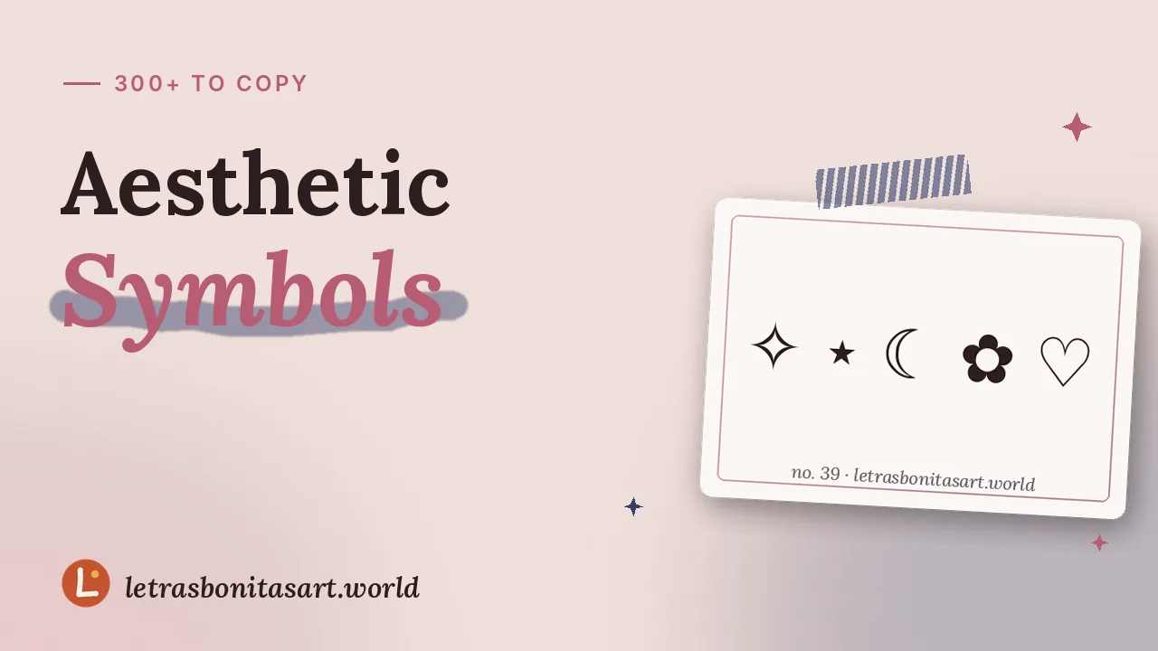 Aesthetic symbols, sorted like a paint box, artwork by letrasbonitasart.world
