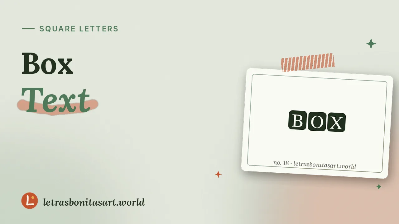 Box text: letters in little frames, artwork by letrasbonitasart.world