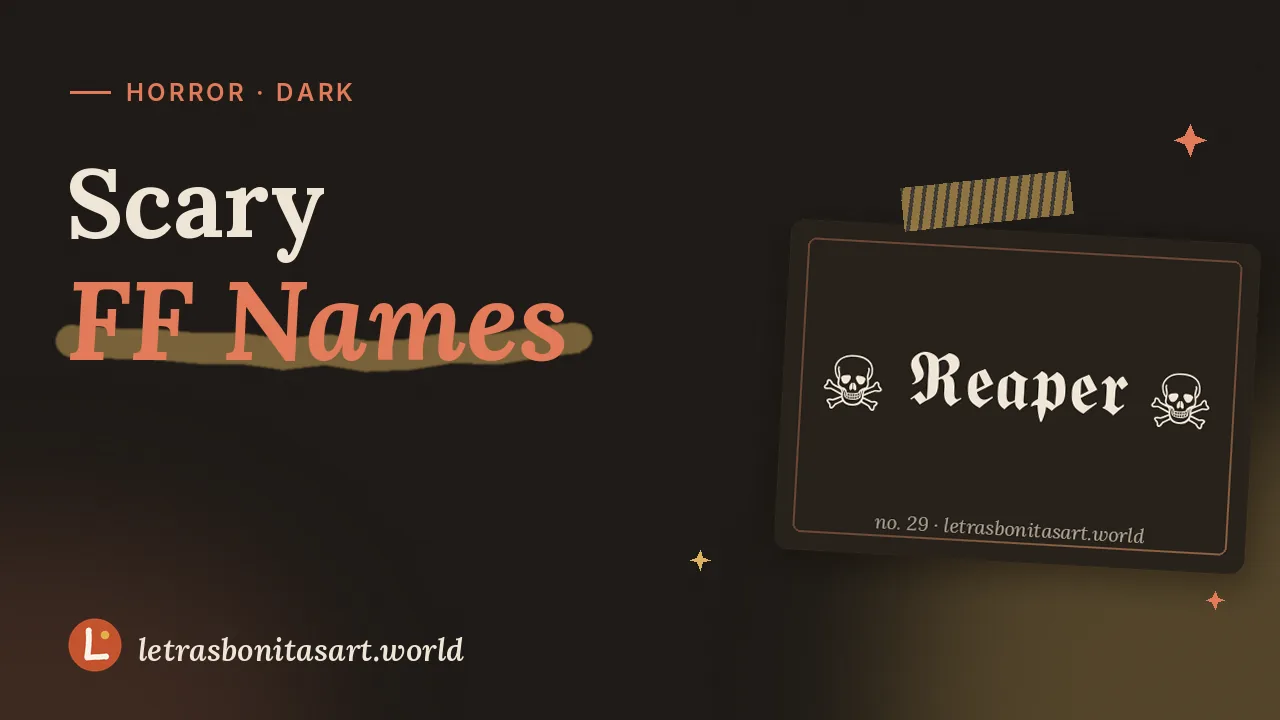 Scary Free Fire names, artwork by letrasbonitasart.world